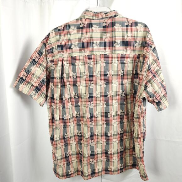 Chaps Ralph Lauren Mens XL Plaid Floral Cotton Button Down Up Front Shirt - Picture 3 of 6